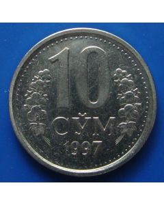 Uzbekistan 10 Som1997km# 10  Schön# 9     unc