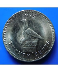 Rhodesia 	 20 Cents	1975	  - Native headdress