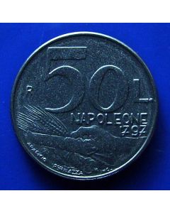 San Marino 	 50 Lire	1991	San Marino resisting the suggestion of the wealth and power contained in the gifts of Napoleon