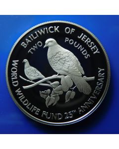 Jersey  2 Pounds1987km# 70a  - Pigeons - Silver / Proof