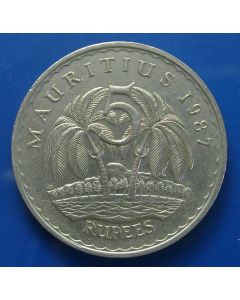 Mauritius  5 Rupees1987km# 56  