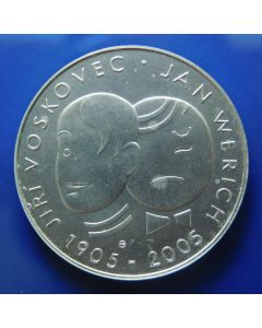 Czech Republic  200 Korun  2005	100th Anniversary of the Birth of Czech Actors Jan Werich and Jiří Voskovec  –  Silver