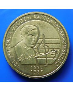 Poland 	 2 Zlote	2007	 - 70th Ann. Death of Szymanowskiego