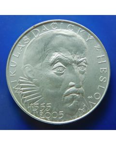 Czech Republic  200 Korun 2005	450th Anniversary of the Birth of Poet and Politician Mikuláš Dačický of Heslov - Milled edge / Silver