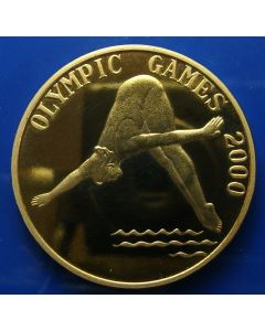 Korea  1 Won 2001	 Olympic diver - Proof