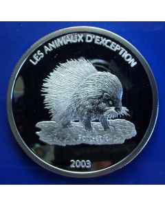 Congo Democratic Republic 	10 Francs	2003	 Porcupine