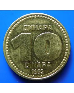 Yugoslavia  10 Dinara1992km#152    Schön#147