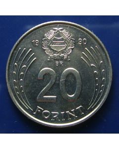Hungary 20 Forint1990 km#740 BU - Transitional coinage