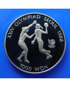 Korea-South 	 1000 Won 1987	 - Handball / Proof