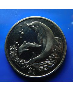 British Virgin Islands 	Dollar	2005	 Mother and baby dolphines