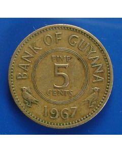 Guyana  5 Cents1967 km# 32   Schön# 2