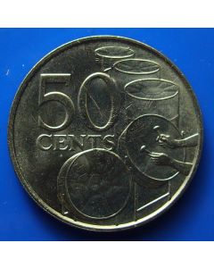Trinidad & Tobago 50 Cents 1978 Ketel drums