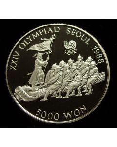 Korea-South 	 5000 Won	1986	 - Tug of war - Silver / proof