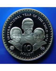 Lesotho 	 10 Maloti	1979	 - Int.Year of the Child / Proof - Silver
