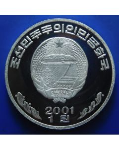 Korea 1 Won	2001	 Buddha seated (not type1 or 2) year above 1won