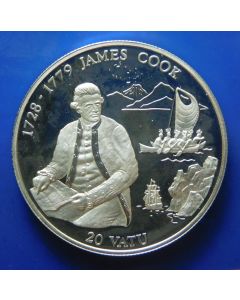 Vanuatu  20 Vatu	1994	 - Captain James Cook - Proof / Silver