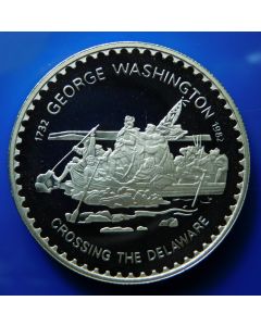 Lesotho 	 10 Maloti	1982	 - Washington crossing the Delaware - Silver / Proof