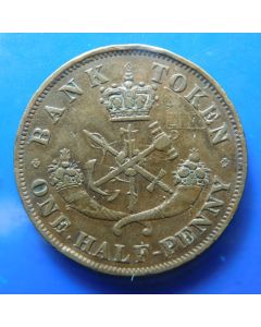 Upper Canada 	½ Penny	1852	 - St George slaying the dragon, Heaton mint ↓↑