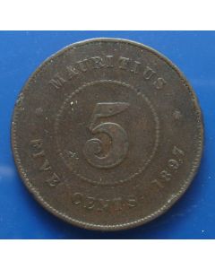 Mauritius  5 Cents1897km# 9