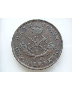 Upper Canada ½ Penny1852tn# 2 