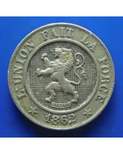 Belgium 	 10 Centimes	1862	 (des Belges) Léopold I