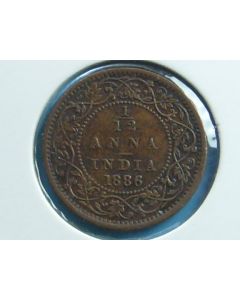 India-British-Colony  1/12 Annas 1886c km#483