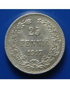 Finland  25 Pennia1917km# 19 