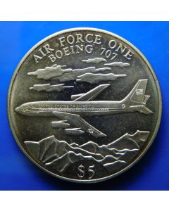 Liberia 	 5 Dollars	2000	 Air Force One Boeing 707 