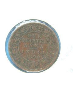 India-British-Colony  ¼ Anna 1890c km#486 