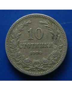 Bulgaria  10 Stotinki1906km# 25   Schön# 4