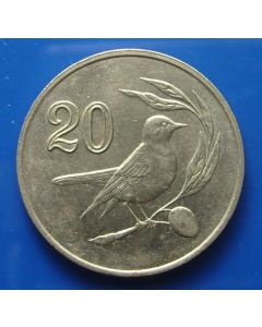 Cypruskm# 57.2 20 Cents1985 