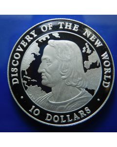 Bahamas 	10 Dollars	1990	 - Columbus Proof Silver 