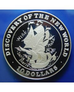 Bahamas 10 Dollars 1992	 Discovery of the New World – Silver / Proof