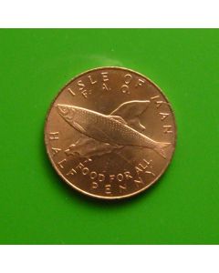 Isle of Man  ½ New Penny1977 km# 40  PM on obverse only - F.A.O.