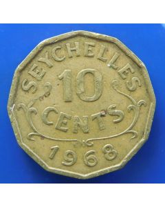 Seychelles 	 10 Cents	1968