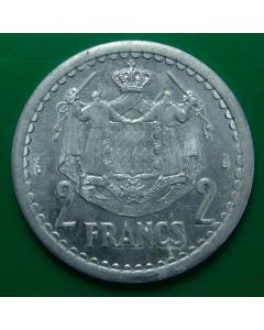 Monaco  2 Francs1943 km# 121   Schön# 9a