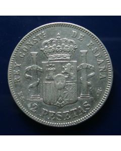 Spain  2 Pesetas1882 km# 678.2 