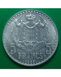 Monaco  5 Francs1945 km# 122    Schön# 10