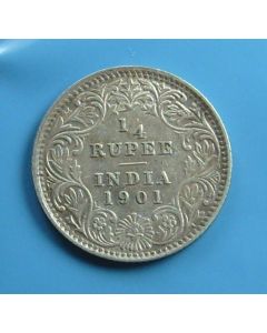 India-British-Colony  ¼ Rupee1901c km#490 