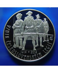 Czech Republic 	200 Korun	2014	 Silver., Proof; 100th Anniversary of the Foundation of Czechoslovak Legions; Mintage 11700; With Original Case & Certificate 