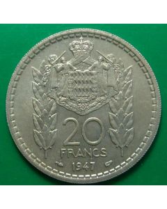 Monaco  20 Francs1947 km# 124    Schön# 12