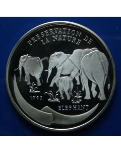 Congo Republic 	1000 Francs	1993	 Elephants - Silver / Proof