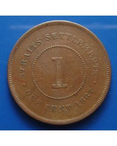 Straits Settlements  Cent1887 km# 16 