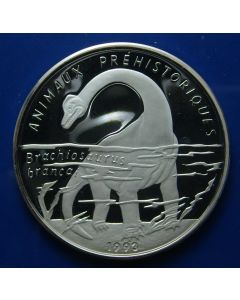 Congo Republic 	1000 Francs	1993	 Brachiosaurus  - Silver / Proof