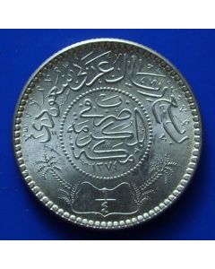Saudi Arabia   1/4 Riyal 1954 km# 37   Silver