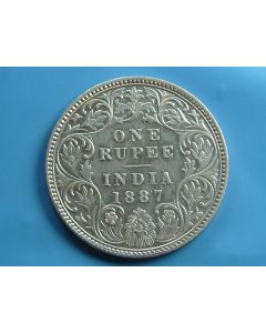 India-British-Colony  Rupee 1887B km#492