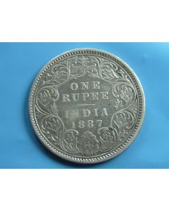 India-British-Colony  Rupee 1887C km#492 