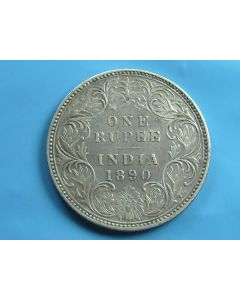 India-British-Colony  Rupee 1890B km#492 