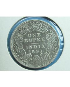 India-British-Colony  Rupee 1891C km#492 