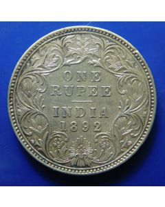 India-British-Colony  Rupee 1892B km#492 